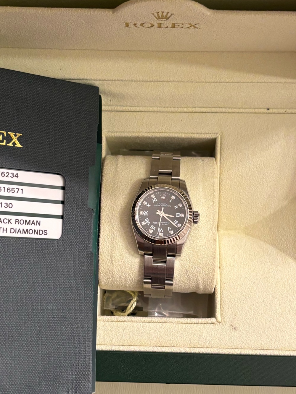 Rolex Oyster Perpetual OysterSteel White Gold Diamond Ladies Watch 176234